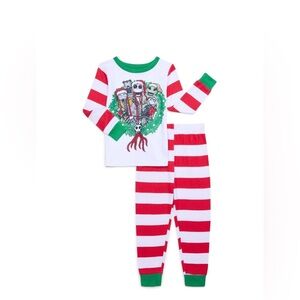 Disney Nightmare Before Christmas Two Piece Pajama Set Christmas Size 8 NWOT